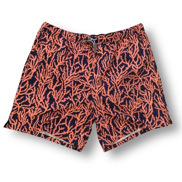 Peter Millar Orange and Blue Swim Trunks Relaxed Fit - Picture 1 of 14
